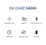  Đài Radio NNS 8898BT thiết kế tân cổ điển, kèm đồng hồ để bàn, bắt sóng cực khỏe đầy đủ tính năng nghe nhạc 