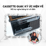  Đài Radio Cassette PX- 336BT Màu Nâu Cổ Điển, Kết Nối Bluetooth, Hỗ Trợ USB, Thẻ Nhớ, Tai Nghe, AM/FM/SW, BH 12thg 