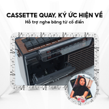  Đài Radio Cassette PX-333BT Thiết Kế Cổ Điển, Kết Nối Bluetooth, Hỗ Trợ USB, Thẻ Nhớ, Tai Nghe, AM/FM/SW, BH 12thg 
