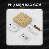  Máy Nghe Nhạc Phật  Pháp Lá Bồ  Đề - Tích Hợp Sẵn 60 Bài Tụng Kinh - Kèm Vòng Đeo Cổ, Dây Sạc 