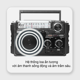  Radio FP-722S thế hệ mới nhiều chức năng, 2 ăng ten, 2 tấm pin năng lượng mặt trời 