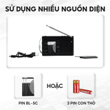  Đài Radio SW - 515BT Bắt Sóng Khỏe AM/FM/SW, Kết Nối Bluetooth, USB, Thẻ Nhớ, Tích Hợp Đèn Pin Tiện Lợi, BH 12Thg 
