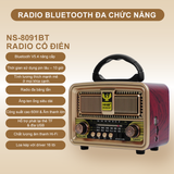  Đài Radio 8091 cổ điển chất liệu gỗ, bắt sóng khỏe, đầy đủ chức năng MP3 Bluetooth, TF, USB 