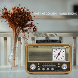  Đài Radio NNS 8898BT thiết kế tân cổ điển, kèm đồng hồ để bàn, bắt sóng cực khỏe đầy đủ tính năng nghe nhạc 