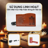  Máy Tụng Kinh Địa Tạng Hình Hoa Sen Màu Nâu Cổ Điển, Có Sẵn 50 Bài Kinh, Ổ Cám Tai Nghe 