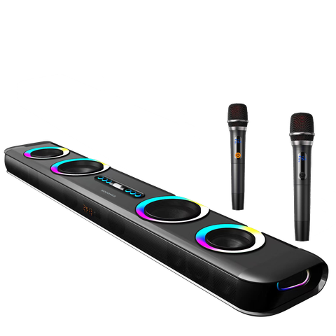  Loa SoundBar G68 Để Bàn Cho TiVi, Kèm 2 Micro Kép Chống Ồn, 10 Loa Công Suất Lớn, Kết Nối Bluetooth 5.0, BH 12 Tháng 