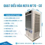  Quạt điều hòa hơi nước gia đình công nghệ Nhật Bản làm mát nhanh, công suất lớn Nefa NF70 