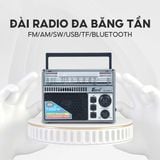  Đài Radio Pepe 310BT pin năng lượng mặt trời, nghe nhạc Bluetooth, TF, USB tặng USB 200 bài hát 