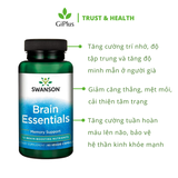  Viên Uống Swanson Brain Essentials 12 Brain - Health Nutrients Tăng Cường Chức Năng Não Bộ, Cải Thiện Trí Nhớ (60 viên) 