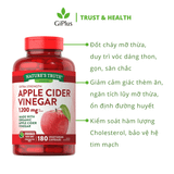  Viên Uống Giấm Táo Hữu Cơ Hỗ Trợ Giảm Cân Nature’s Truth Apple Cider Vinegar 1,200mg (180 Viên/Lọ) 