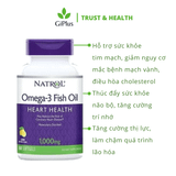  Viên Uống Dầu Cá Bổ Sung Omega-3 Natrol Omega-3 Fish Oil Heart Health 1000mg (60 Viên/Lọ) 