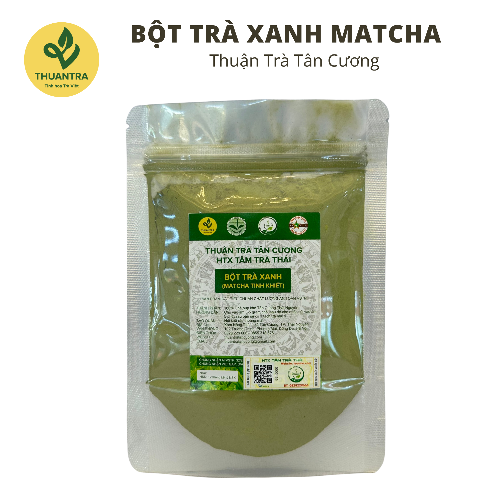  Bột trà xanh Matcha - Thuận Trà Tân Cương - Trà Thái Nguyên chuẩn VietGap 