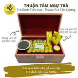  Thuận Tâm Ngự Trà - Set quà biếu vân gỗ cao cấp - Trà đinh tiến vua 500Gr 