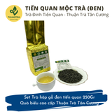  Tiến quan Mộc Trà (nâu/đen) - Set Trà hộp gỗ tiến quan 250Gr - Quà biếu cao cấp Thuận Trà Tân Cương 