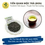 Tiến quan Mộc Trà (nâu/đen) - Set Trà hộp gỗ tiến quan 250Gr - Quà biếu cao cấp Thuận Trà Tân Cương 