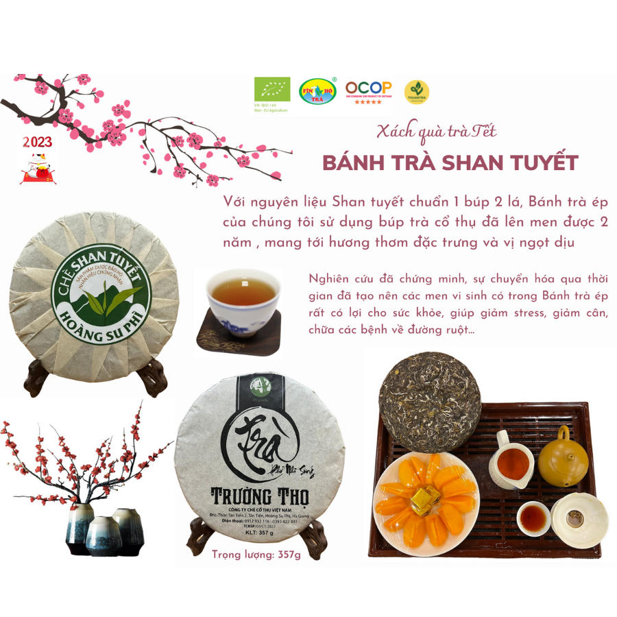  Bánh Trà Shan Tuyết Ép Khuôn – Trà Cổ Thụ Lên Men Hà Giang 