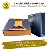  Thuận Thiên Ngự Trà - Set quà biếu tặng Ngũ Ẩm quần anh cao cấp - Trà đinh tiến vua 400Gr 