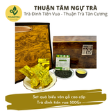  Thuận Tâm Ngự Trà - Set quà biếu vân gỗ cao cấp - Trà đinh tiến vua 500Gr 