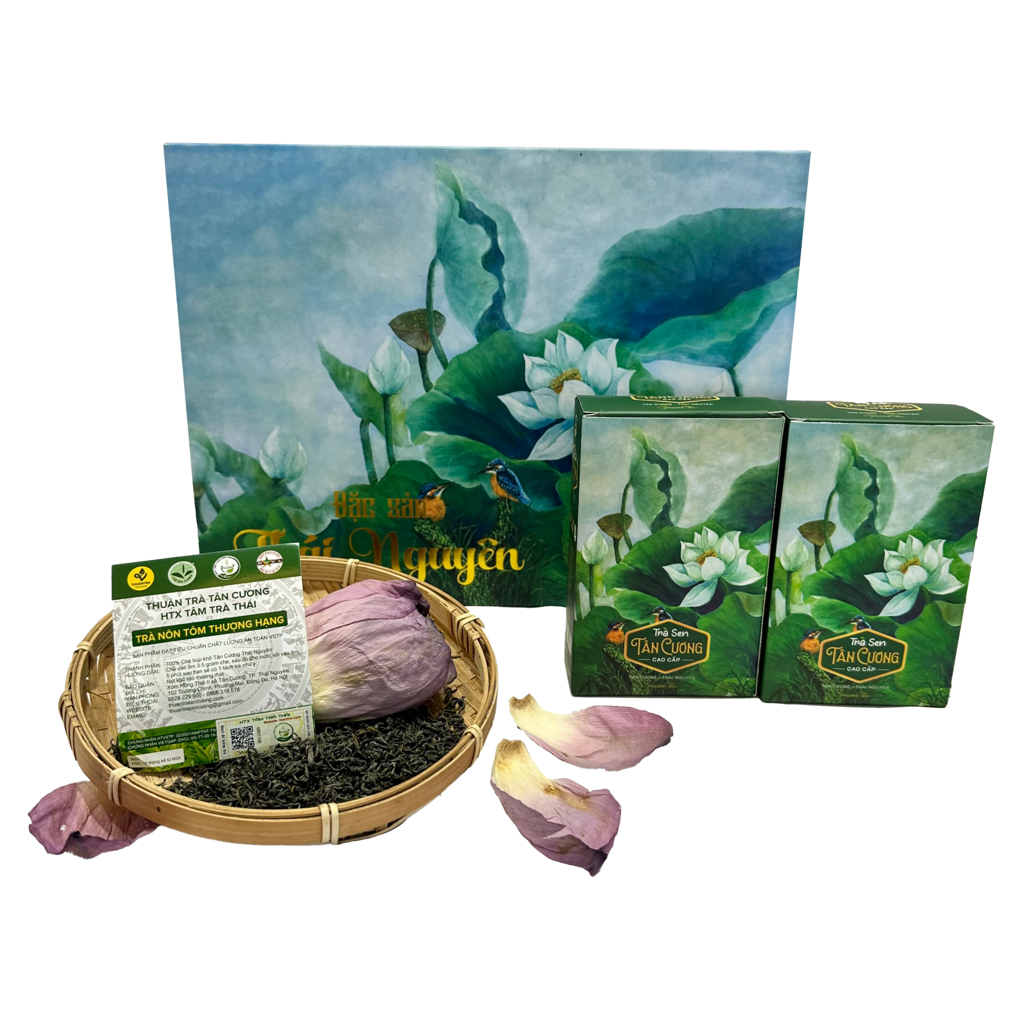  Tâm Trà Thanh Liên - Set quà biếu trà Sen thượng hạng -Travina - Trà Thái Nguyên Cao Cấp Đạt Tiêu Chuẩn VietGap, ISO 