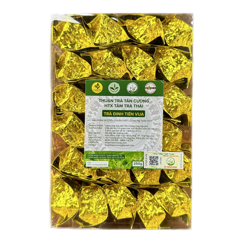  Trà Tiến Vua đóng ấm 25 gói - Thuận Trà Tân Cương - Trà Thái Nguyên cao cấp Chuẩn VietGap, OCOP 4 * 