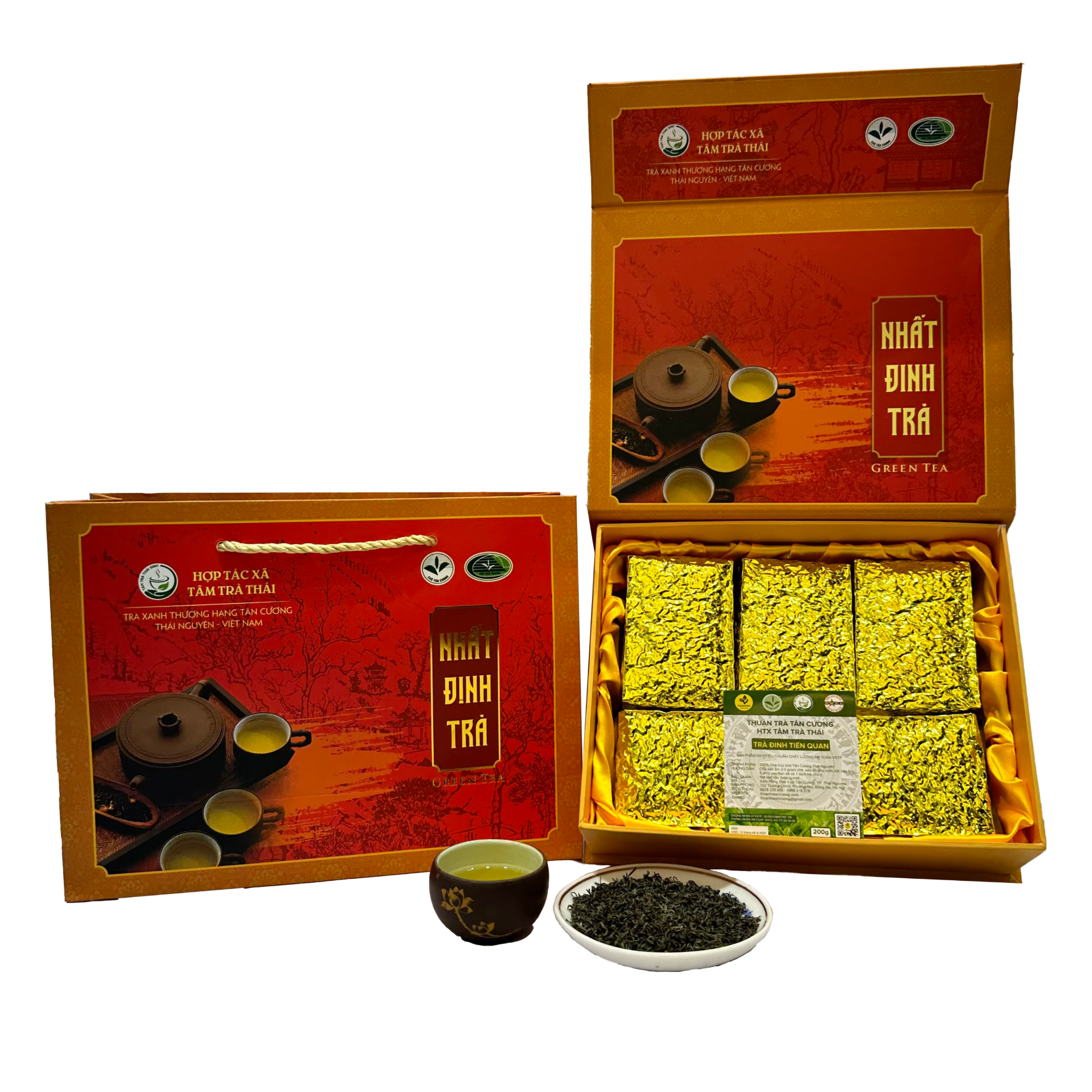  Tiến quan Cổ Trà - Set quà tiến quan 500Gr - Quà chè biếu cao cấp Thuận Trà Tân Cương 