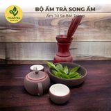  Bộ ấm trà Song Ẩm - Bộ ấm chén Tử Sa Bát Tràng - Hàng đặt cao cấp Thuận Trà Tân Cương 