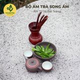  Bộ ấm trà Song Ẩm - Bộ ấm chén Tử Sa Bát Tràng - Hàng đặt cao cấp Thuận Trà Tân Cương 