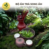  Bộ ấm trà Song Ẩm - Bộ ấm chén Tử Sa Bát Tràng - Hàng đặt cao cấp Thuận Trà Tân Cương 