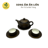  Bộ ấm trà Song Ẩm Ẩn Liên - Bộ ấm chén Tử Sa Bát Tràng - Hàng đặt cao cấp Thuận Trà Tân Cương 