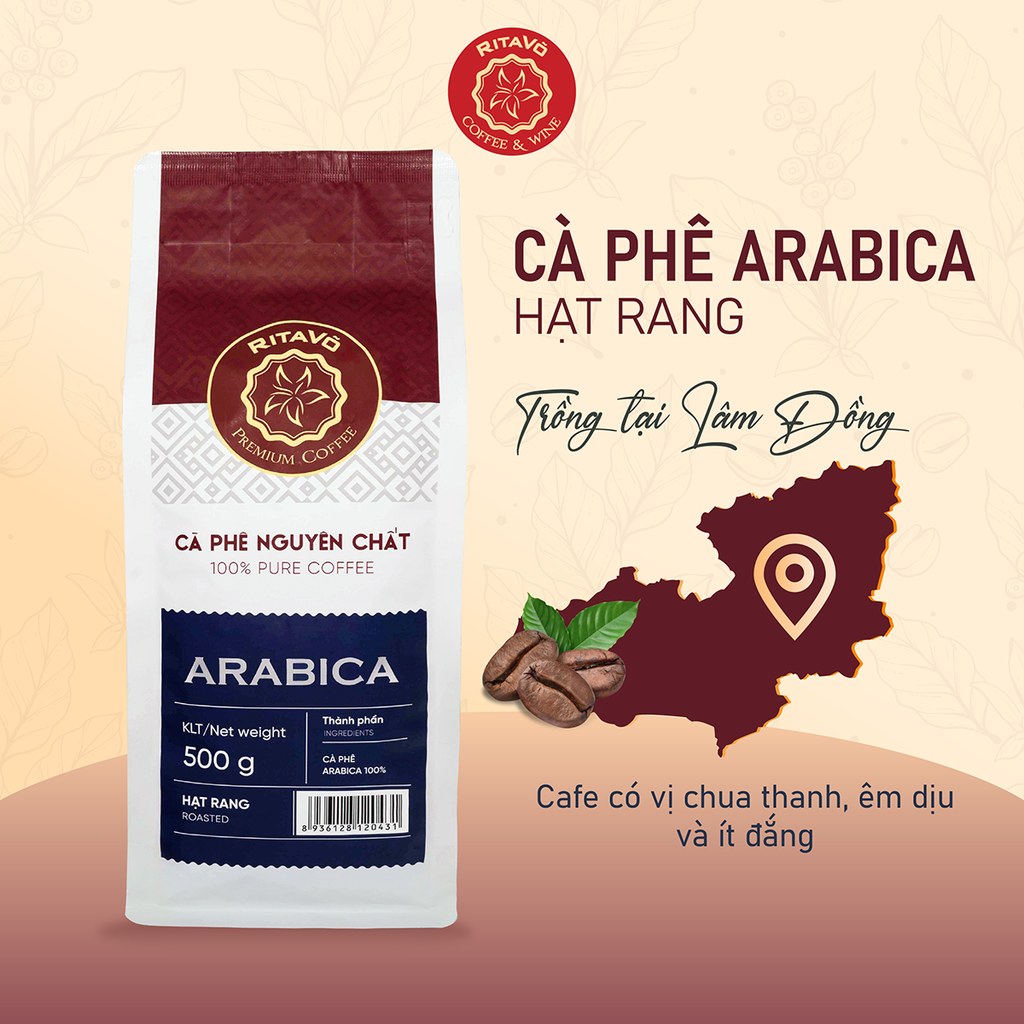 Cà phê nguyên chất hạt rang ARABICA – 500g
