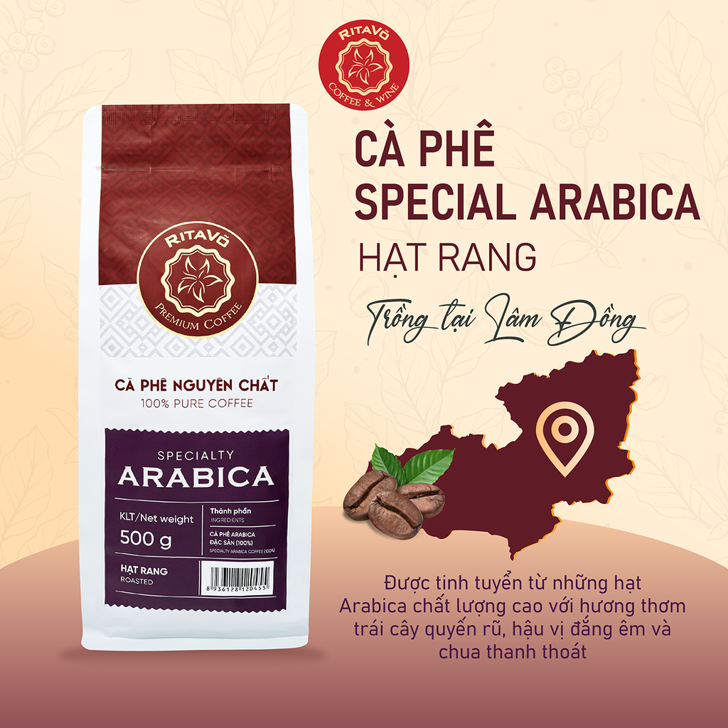 Cà phê nguyên chất hạt rang SPECIALTY ARABICA – 500g