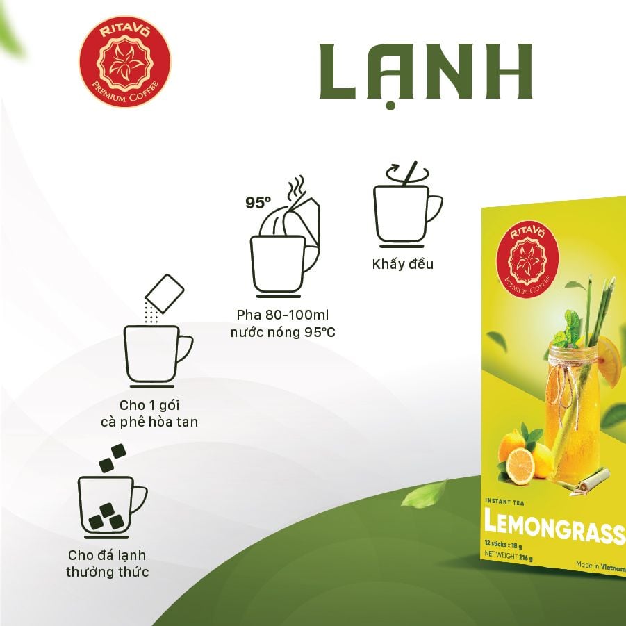 Trà hòa tan SẢ CHANH - 216g