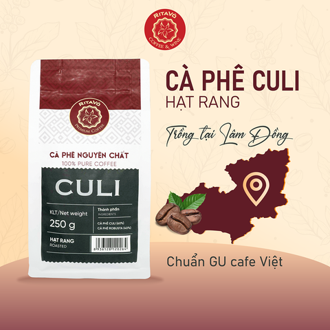 Cà phê nguyên chất hạt rang CULI – 250g