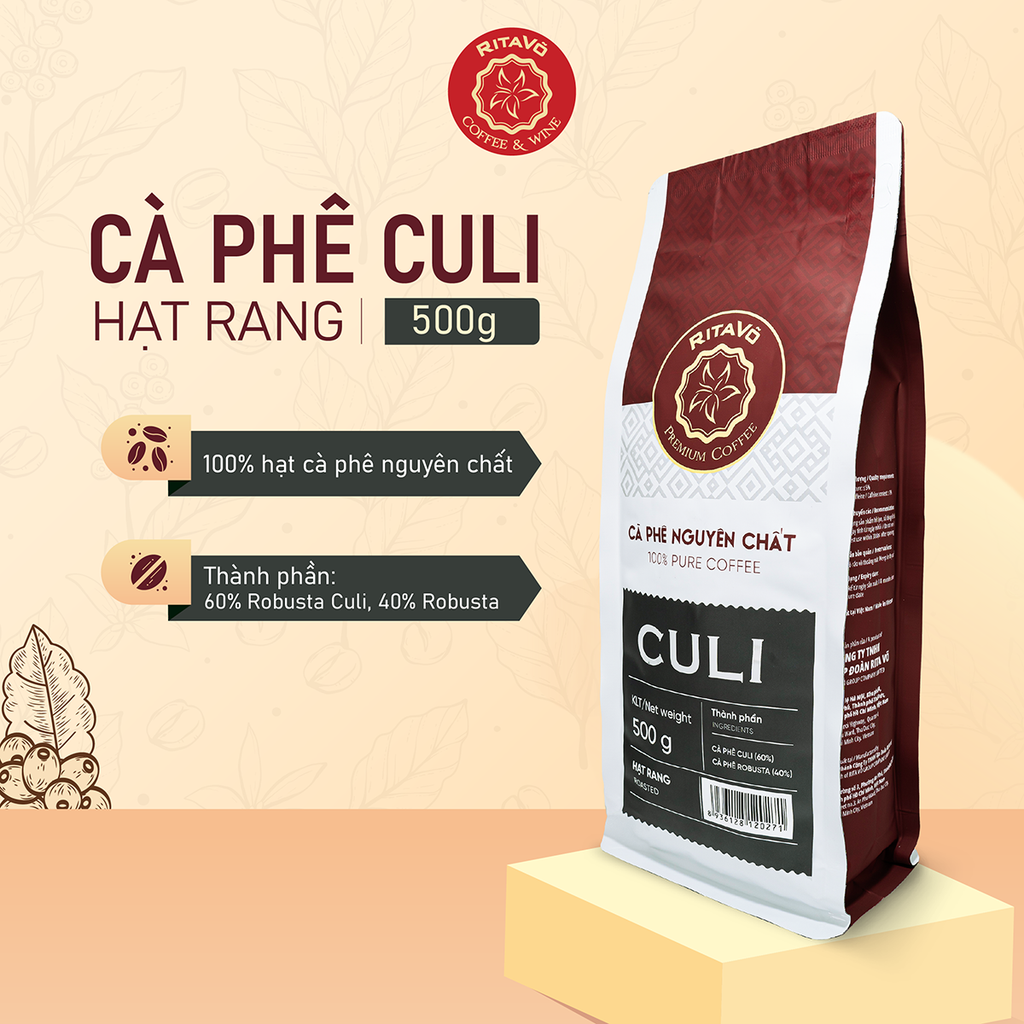 Cà phê nguyên chất hạt rang CULI – 250g