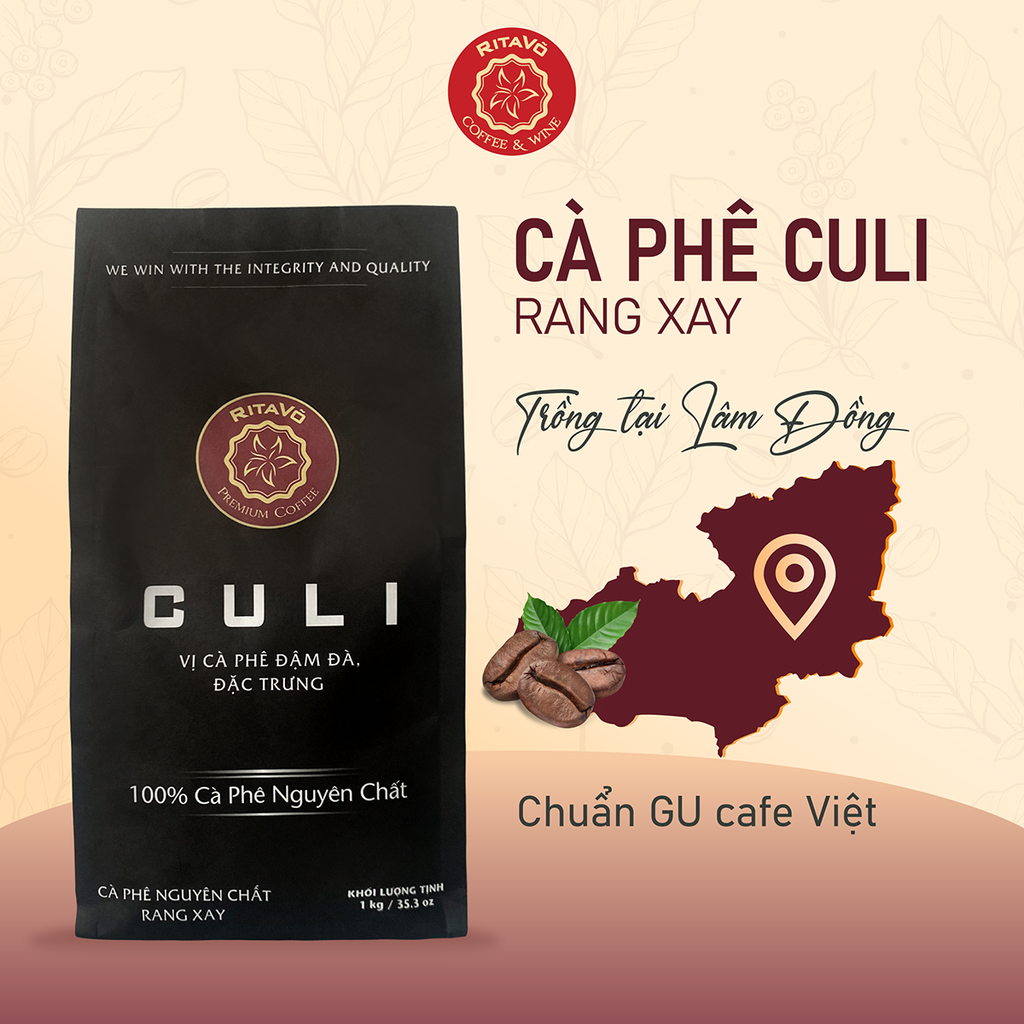 Cà Phê Rang Xay Nguyên Chất - Dòng Culi (1000g)
