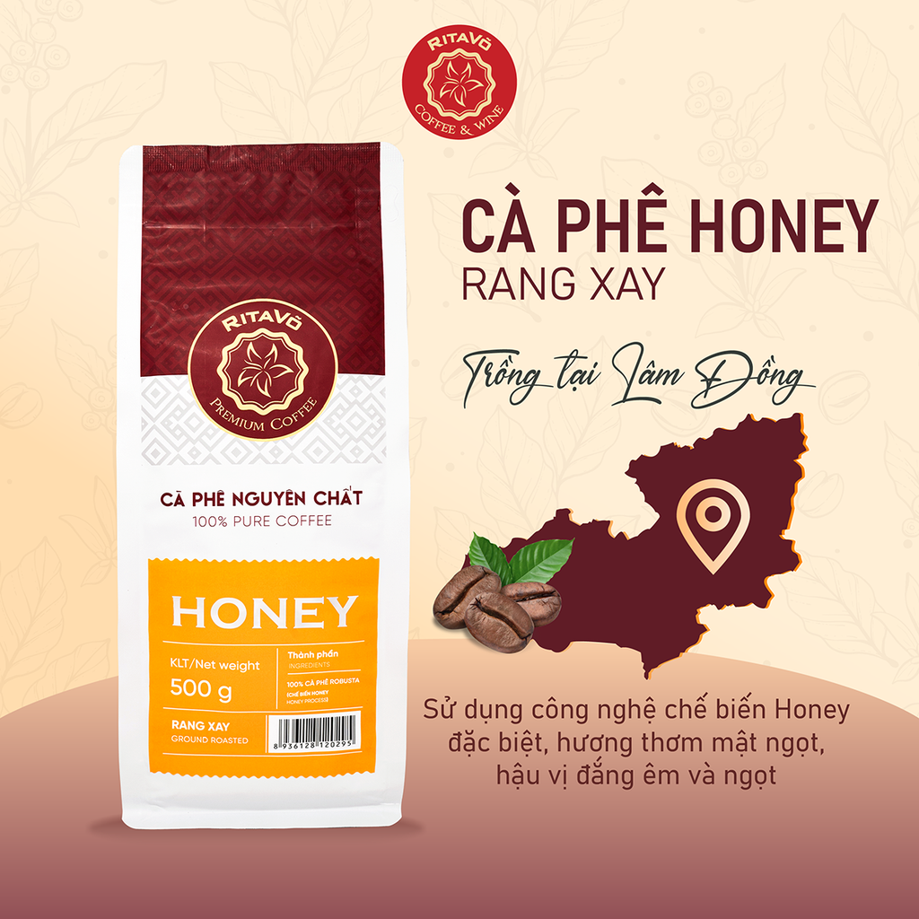 Cà Phê Rang Xay Nguyên Chất - Dòng Honey (500g)