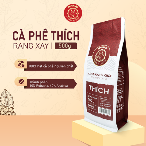 Cà Phê Rang Xay Nguyên Chất - Dòng Thích (500g)