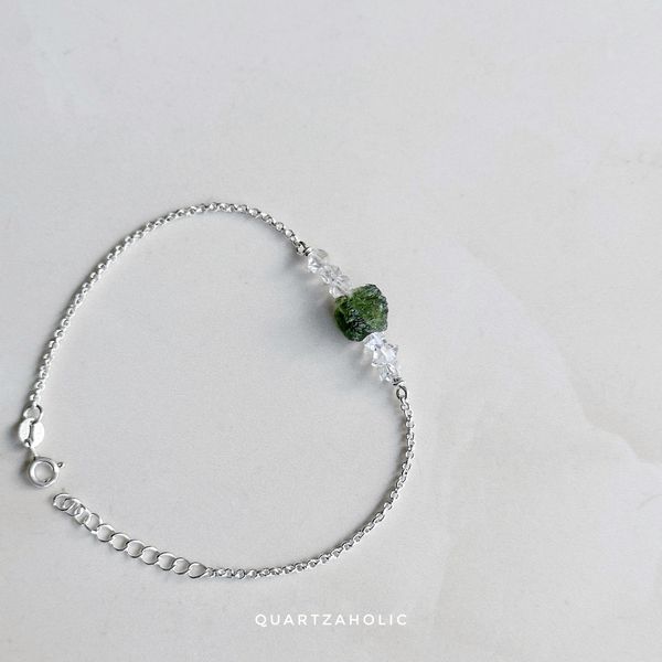 Vòng tay Line Moldavite x Herkimer Diamond 