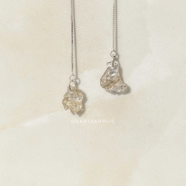  Bông Tai Threader Fluorescent Petroleum Quartz 