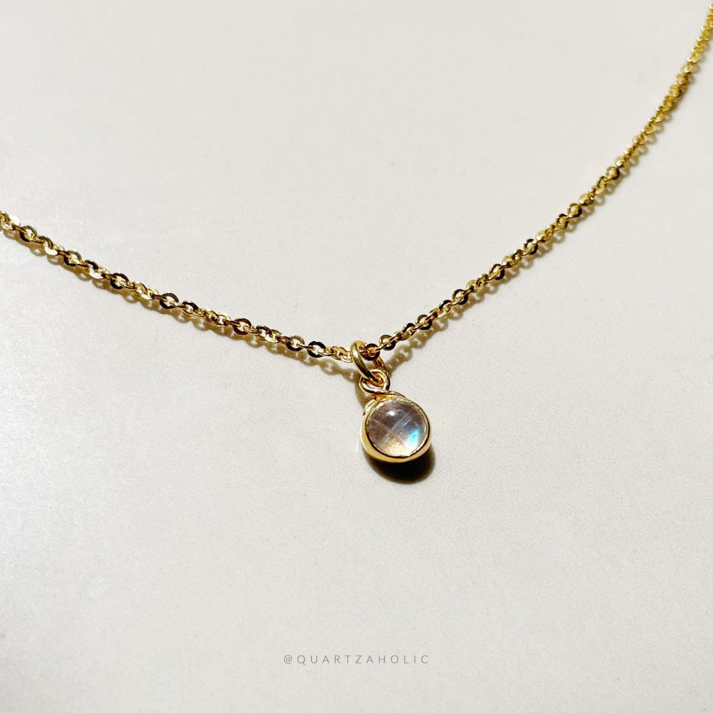 Mặt Dây Freeset Moonstone with Gold
