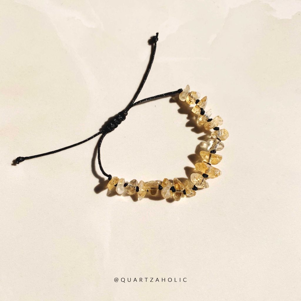 Vòng Tay Macrame Tumbled Citrine