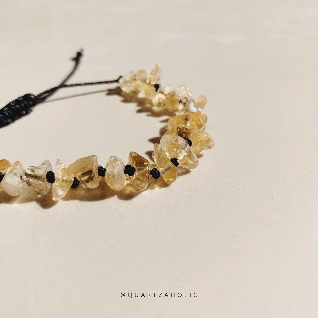 Vòng Tay Macrame Tumbled Citrine