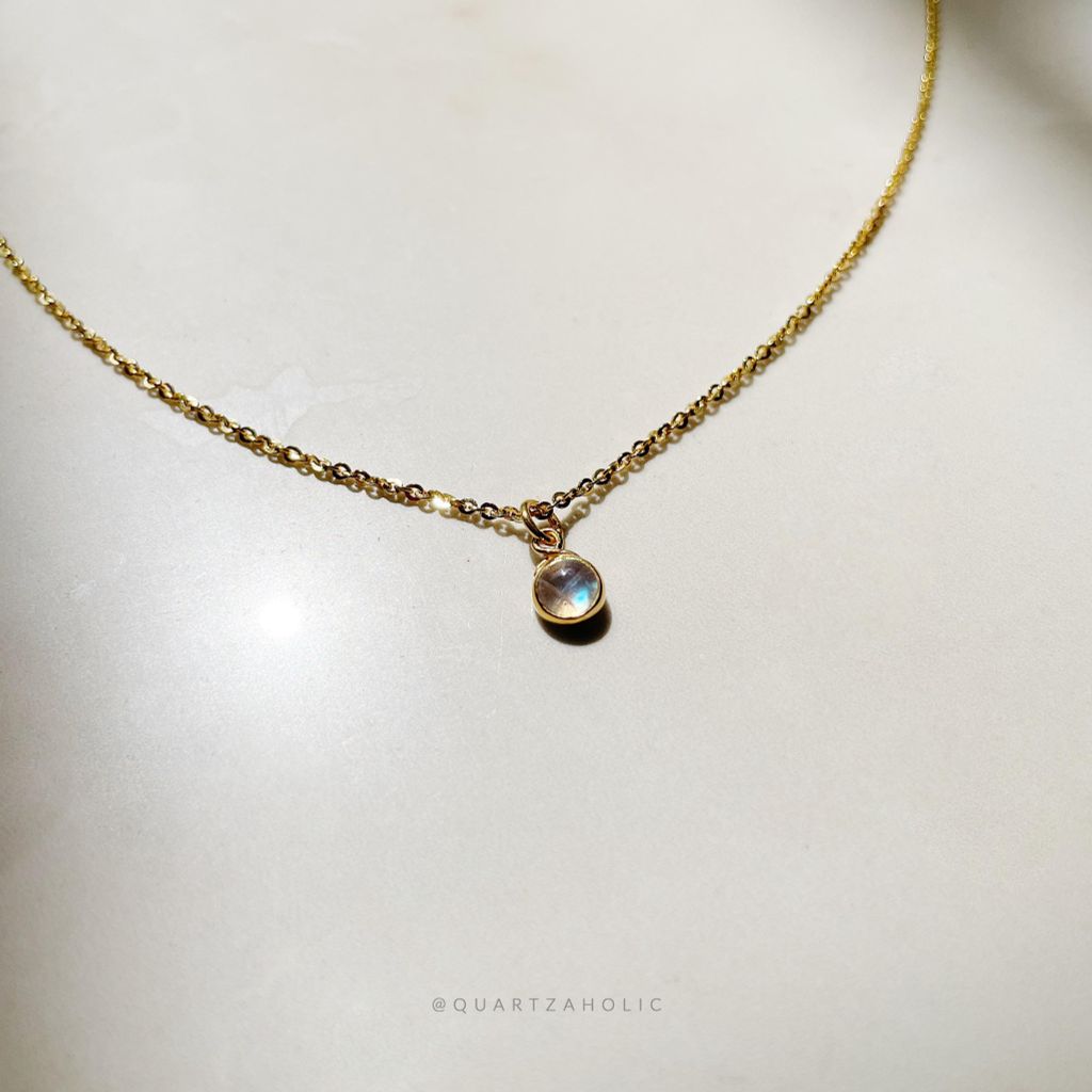 Mặt Dây Freeset Moonstone with Gold