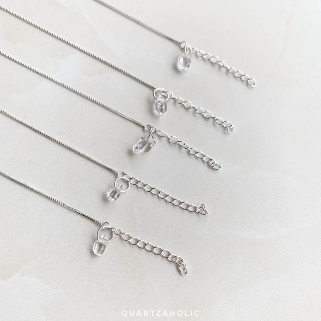 Dây Chuyền Moldavite x Herkimer Diamond