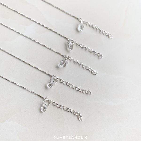  Dây Chuyền Moldavite x Herkimer Diamond 