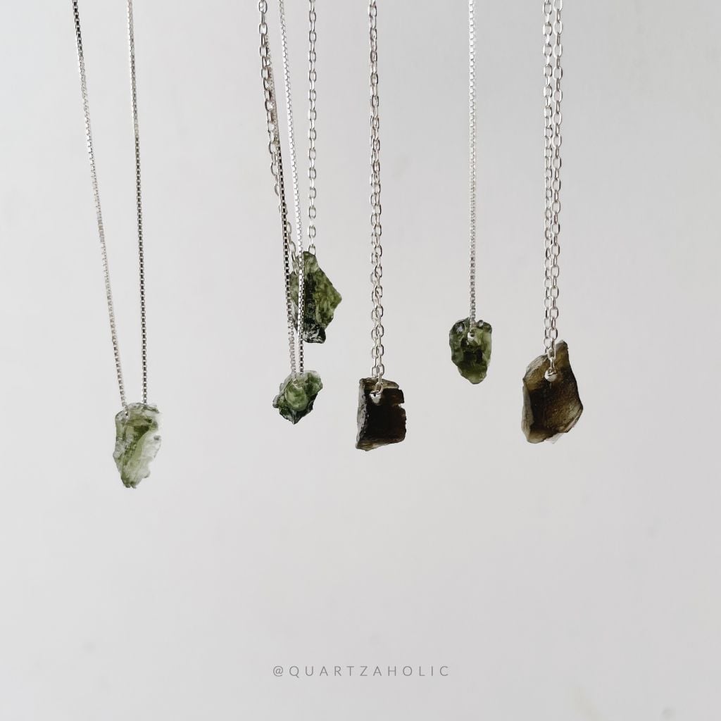 Dây Chuyền Moldavite x Herkimer Diamond