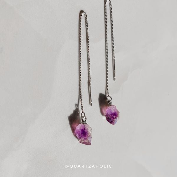  Bông Tai Threader Amethyst 