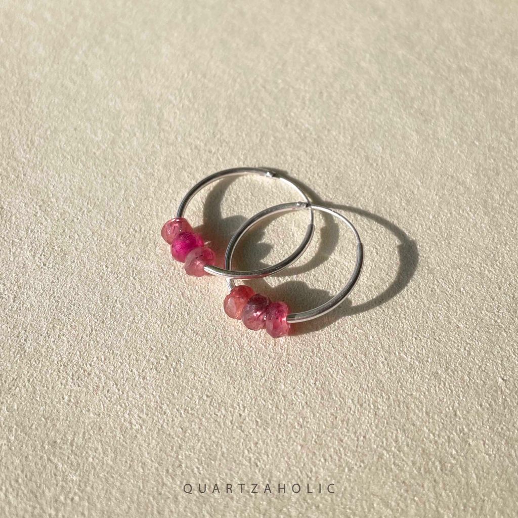 Bông Tai Hoop Tourmaline