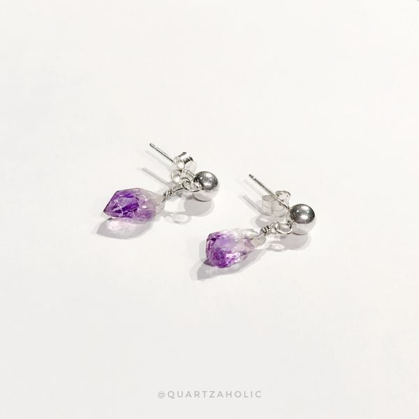  Bông Tai Drop Amethyst 