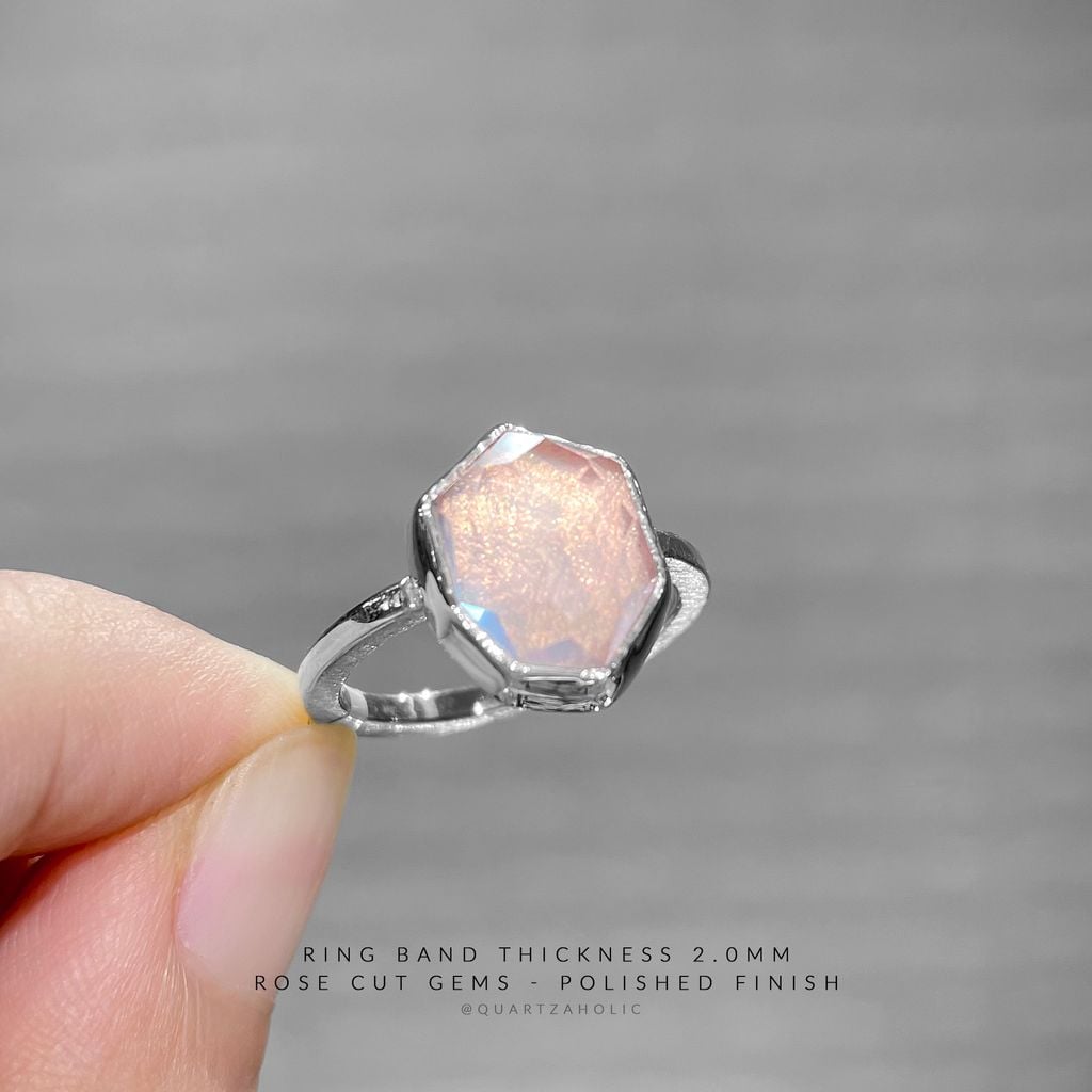 Nhẫn Freeset Rose Quartz